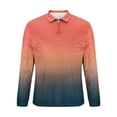 thumbnail image 5 of ZCFZJW Mens Long Sleeve Polo Shirts Casual 1/4 Zipper Tie Dye Gradient Printed Athletic Golf Tennis T-Shirt Tops Lapel Collar V Neck Graphic Tees Shirt Orange XXL, 5 of 5