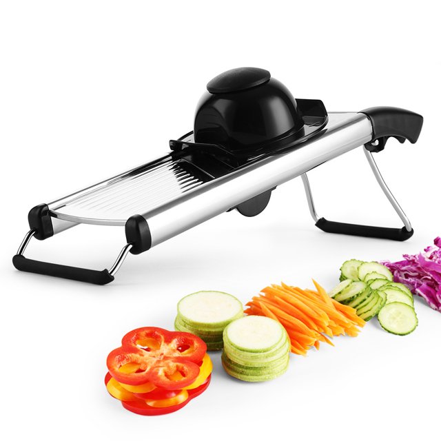 Cortador de alimentos para cocina, cortador de verduras de acero inoxidable ajustable, cortador de frutas, patatas, cebolla, tomate, juliana