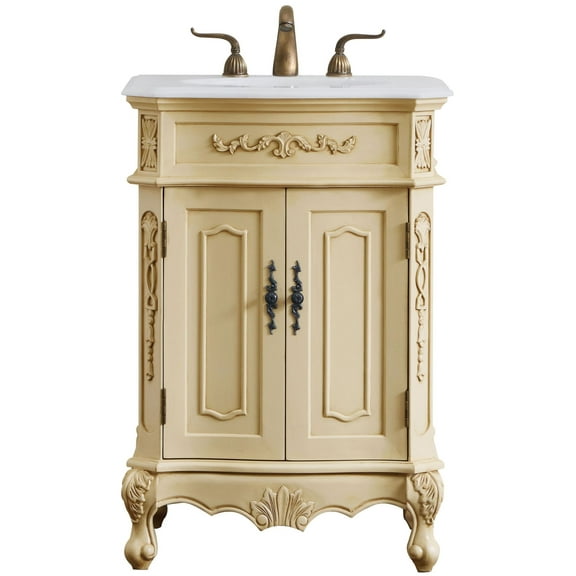 Elegant Kitchen and Bath 24 inch Single Bathroom vanity in light antique beige