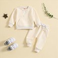 thumbnail image 2 of NOLDARES Toddler Baby Boy Fall Winter Clothing Sets Funny Print Sweatshirt Elastic Waist Pockets Pants Set 2 Piece Outfits Clothes(Beige,6-12 M), 2 of 7