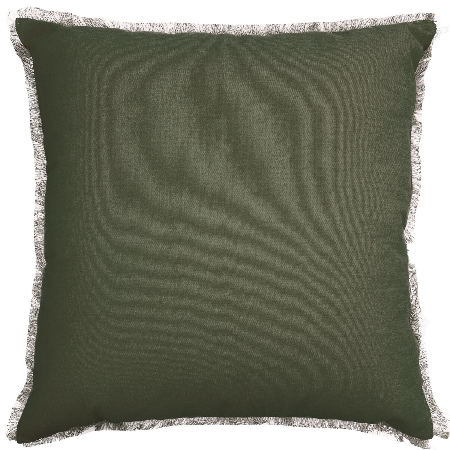 hometrends Coussin Décoratif Vert Effiloché