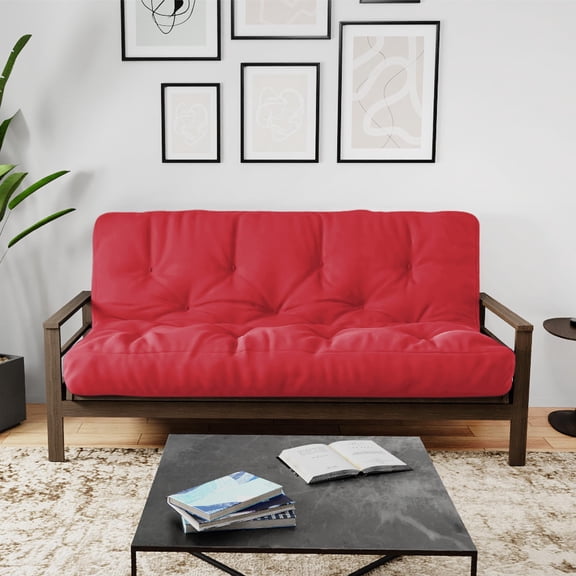 Royal Sleep Products by The Futon Factory 10 inch Pocket Coil Memory Foam Futon Mattress - Red Cover - Queen Size - CertiPUR Certified Foams - Made in the USA
