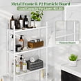 thumbnail image 4 of Capri 3-Shelf Over the Toilet Storage, Freestanding Metal Bathroom Organizers and Storage Shelf, White, 4 of 11