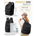 thumbnail image 3 of Mochila escolar BJLFS, pequeña, negra, impermeable, 24 litros, para niñas y mujeres, 3 of 8