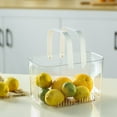 thumbnail image 5 of Cesta de mano transparente, mango cómodo, orificios de ventilación, fácil acceso, cesta de almacenamiento de frutas versátil para acampar, color blanco, 5 of 5