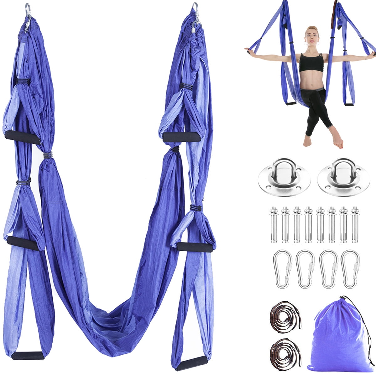 Strong Aerial Hanging Yoga Bearing Swing Sling Hammock Inversion Trapeze Tool 