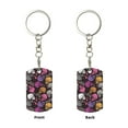 thumbnail image 2 of Goofa Halloween Skeleton Printed Rectangular Metal Keychain Bag Charm Floral Charm for Purse Keys Metal Keyring Gift for Women Accessories, 2 of 7