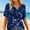 Dark Blue, variant on Women's Casual Short Sleeve T Shirts 2026 Summer Trendy Scale Printed V Neck Pllover Tops Basic Tees Dressy Beach Vacation Clothes
