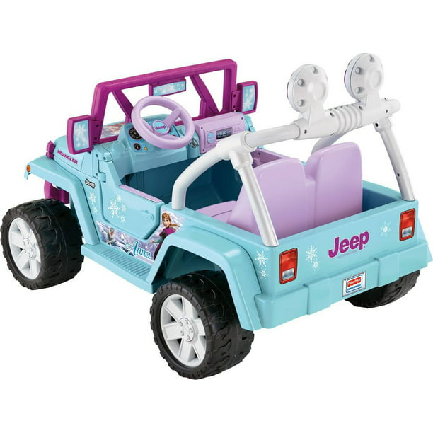  Power Wheels Disney Frozen Jeep Wrangler - Vehículo de juguete para montar a batería con música