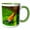Green/White, variant on 3drose, Costa Rica. Strawberry Poison Dart Frog on Leaf., 11oz Two-tone Blue Mug