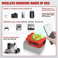 thumbnail image 4 of Wireless Charger Adapter,for Milwaukee 18V M18 Battery,15W Max Wireless Charging Adapter for iPhone for Cell Phone,with USB-A&USB-C 2.1A Fast Charge Ports,Wireless Chargers Using Tool Battery, 4 of 7