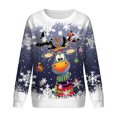 thumbnail image 4 of SRZYMJ Christmas Sweaters Ladies Casual Cool Santa Printed Round Neck Long Sleeved Lightweight Hoodie Top, 4 of 4
