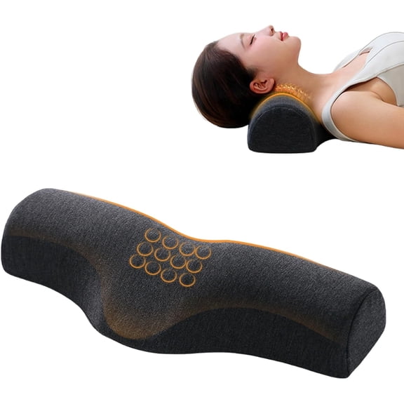 MOONORAH Cervical Neck Pillows for Pain Relief Sleeping, Memory Foam Neck Bolster Support Pillow, Shoulder Relaxer for Stiff Pain Relief, Neck Roll Pillow for Bed Office (Dark Gray)