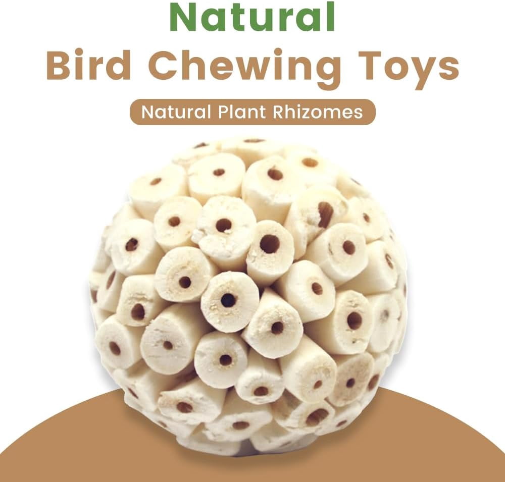 4PCS Bird Toys Sola Balls 2.36'' - Bird Foraging Toy, Sola Atta Ball, Parrot Chew Shred Toy for Sharpening Claws & Beaks for Cockatiel, Parakeets, Conure, Love Birds, Budgie and Small Birds
