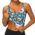 thumbnail image 3 of Fotbe Funny Pig Faces Sujetador Deportivo Largo sin Aros para Mujer con Almohadillas y Soporte Medio, Transpirable y Absorbente, Camiseta Tipo Chaleco o Tank Top-X-Large, 3 of 8
