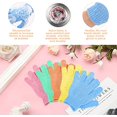 thumbnail image 3 of 4 pares de guantes de ducha exfoliantes de lufa natural para el cuerpo y la cara para adultos y niños guantes de ducha de microfibra reversibles, 3 of 5