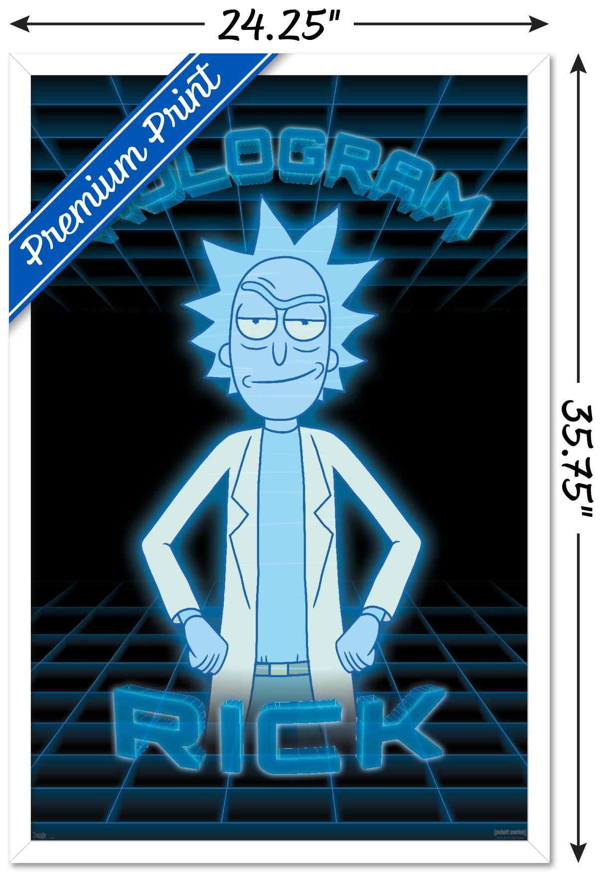 Rick And Morty - Hologram Rick Wall Poster, 22.375" x 34" Framed