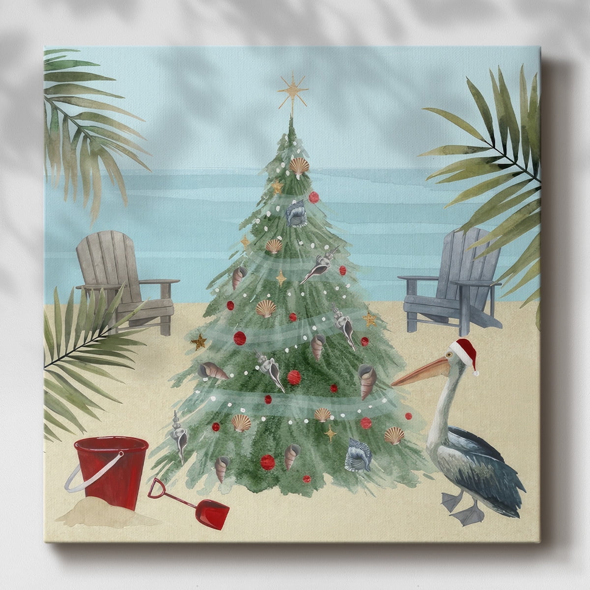 Merry Coastal Christmas I- Gallery Wrapped Canvas