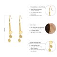 thumbnail image 4 of 555Jewelry Womens Premium Polish Finish Triple Round Swinging Flat Cable Chain Circle Shape Stainless Steel Hanging Dangling Fish Hook Sterling Silver Earrings, Yellow Gold, 4 of 5