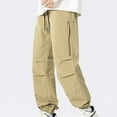 thumbnail image 6 of Men's Work Pants Men's Straight Leg Casual Pants Stretch Elastic Waist Lightweight Work Pants Cargo Pants Outdoor Hiking Trousers Loose Sweatpants with Pockets, 6 of 6