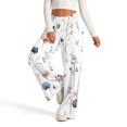 thumbnail image 5 of Women's Casual Wide Leg Sweatpants, Loose Floral Print Sports Pants, Fashion Lounge Pants for Women, Perfect for Home and Outdoor Activities,White,2XL, 5 of 8