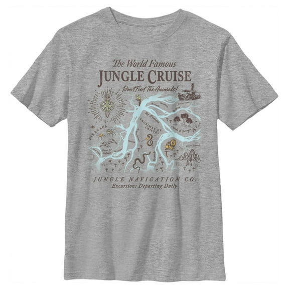 Boy's Jungle Cruise Excursion Map Graphic Tee Athletic Heather Small