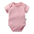 thumbnail image 2 of Hessimy Newborn Baby Girl Boy Easter Outfit Carrot Embroidery Romper Onesie One Piece Bodysuit Overalls Summer Outfit(Pink, 2 of 4
