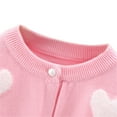 thumbnail image 3 of Baywell Girl's Button Cardigan Long Sleeve Crewneck Sweaters Top Soft Knit Uniforms Pink 5-6Y, 3 of 9