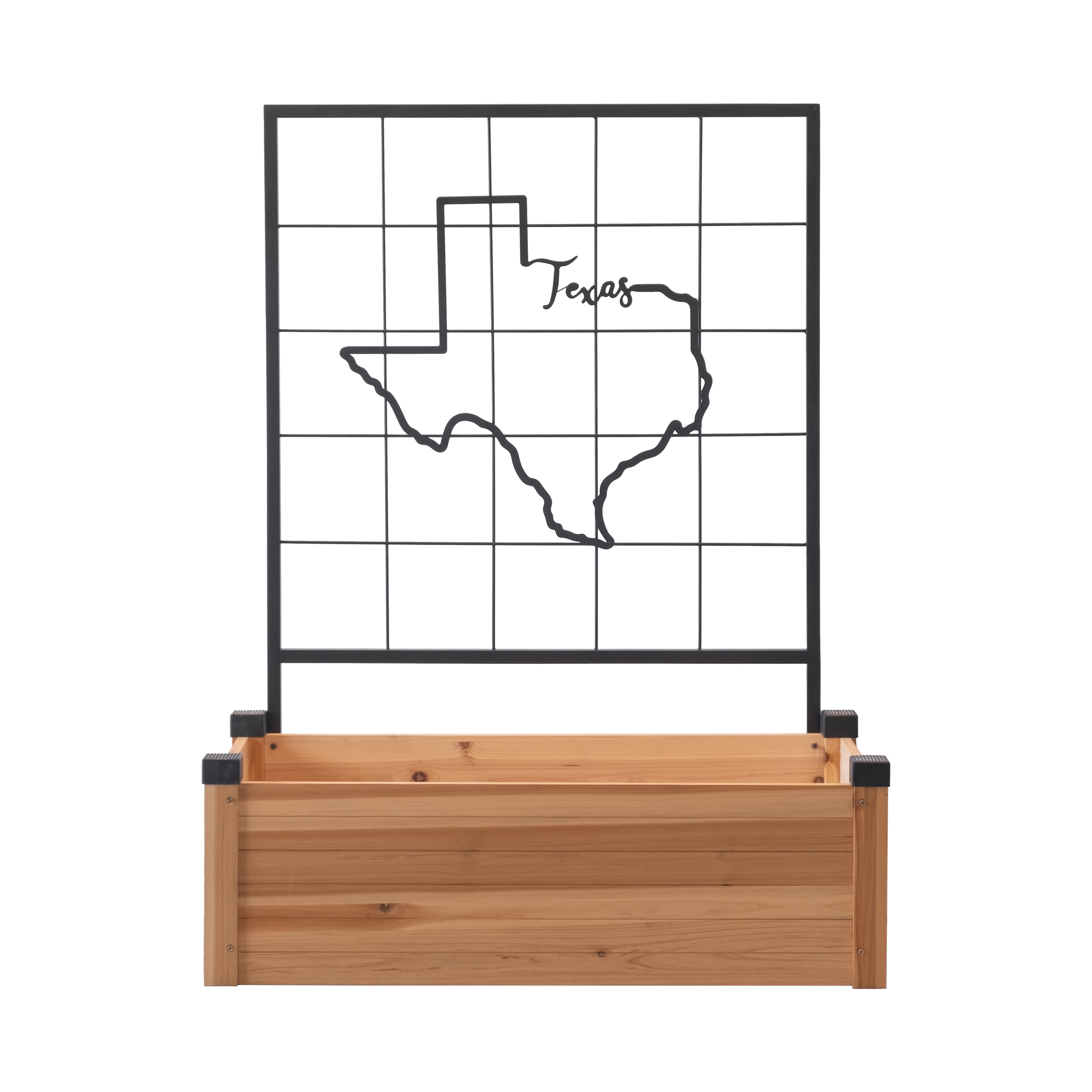Expert Gardener Wooden Raised Bed with Metal Texas Trellis, 2.6 cu ft