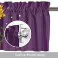 thumbnail image 6 of Purple Sunshine Sunflower Kitchen Curtain Valances for Windows Farmhouse Short Curtains, Pastoral Bees Farmhouse Floral Rod Pocket Valance Curtain for Bedroom Cafe Living Room 42"x18", 6 of 8
