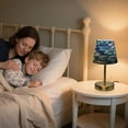 thumbnail image 6 of Wobogo Pretty Blue Butterfly Table Lamps Three-channel Adjustable Lighted Antique Brass Metal Base Simple Modern Style for Bedroom Nightstands Living Room and Office, 6 of 8