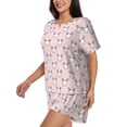 thumbnail image 2 of Naloa Cute Rabbit Women's Short-Sleeved Pajama Set, Loungewear, Summer pajamas, Breathable Cozy - 4X-Large, 2 of 9