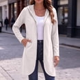 thumbnail image 5 of Chiccall Women's Fleece Lined Longline Zip Up Hoodie Cardigan Drawstring Hood Mid-Length Oversized Long Sleeve Loose Sweat Coat with Side Pockets, 5 of 8