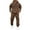 Brown, variant on Men's Fleece-Lined Thermal Two-Piece Tracksuit Set, Solid Color Hoodie with Cargo Joggers and Elastic Waist for Casual Outdoor Activities and Winter Sports,Army Green,L