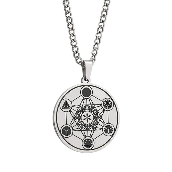 ZUARFY Archangel Metatron Angel of Life Seal Solomon Stainless Steel Pendants Necklace for Men Sewelry Viking Necklaces