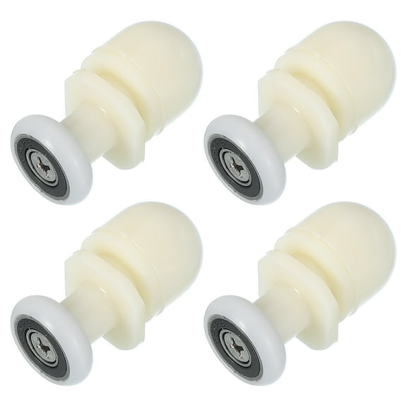 19mm Shower Door Rollers, Sliding Shower Doors Runners Wheels Replacement for 4-6mm, White 4 Pcs