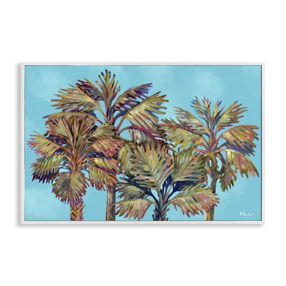 Stupell Industries Bondi Beach Palms Plants & Flowers Painting White Framed Art Print Wall Art, 30 x 20