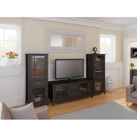 Elegance 58-inch TV Stand with Two Curio Cabinets Elegance 58-inch TV Stand with Two Curio Cabinets