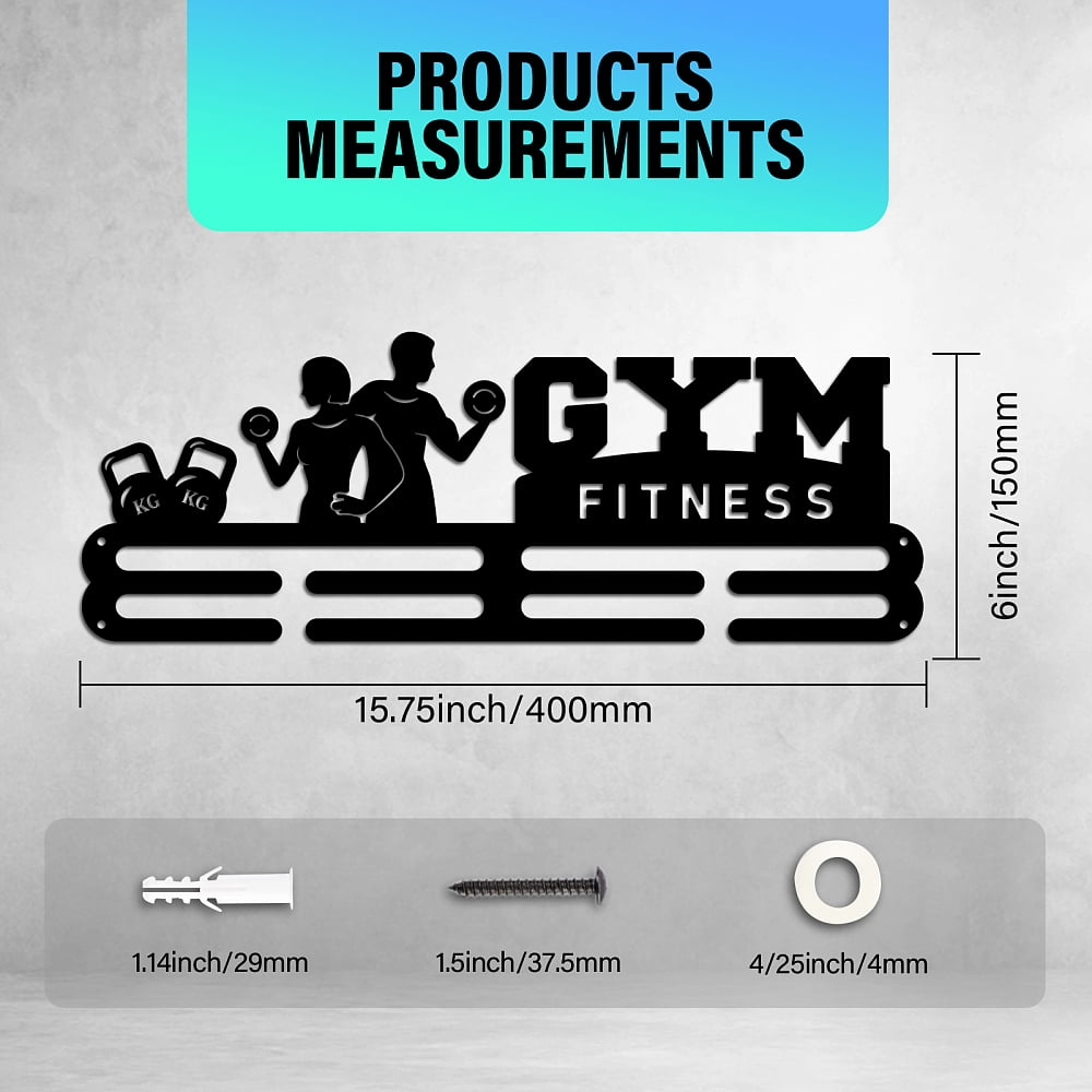 PH Fitness Medal Hanger Award Display Holders Tiered Sport Award Rack Wall Mount Metal Frame Celebration Award Ribbon Hanger