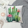 thumbnail image 2 of WERPE  Cactus Throw Pillow Covers Green Plant Cactus Watercolor Red Pink Stone Square Pillowcases for Home Decor Sofa Car Bedroom Pillow case, 2 of 5