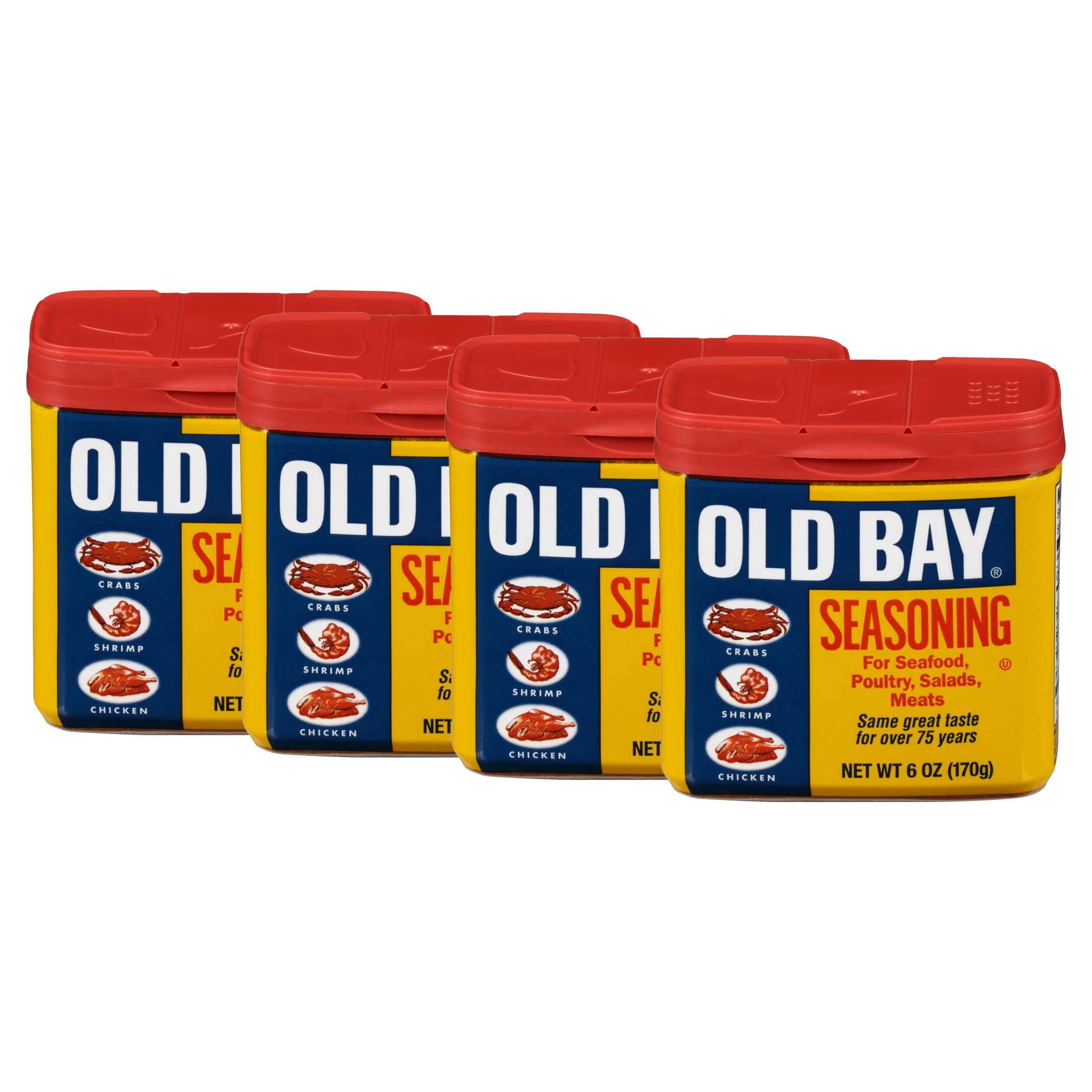 (4 pack) OLD BAY Classic Seafood Seasoning, 6 oz Mixed Spices