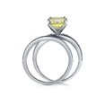 thumbnail image 4 of BERRICLE Sterling Silver Solitaire Wedding Engagement Rings 3 Carat Canary Yellow Cushion Cut Cubic Zirconia CZ Ring Set for Women, Rhodium Plated Size 4.5, 4 of 10