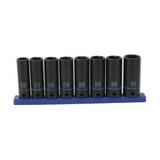 Hyper Tough 9-Piece 1/2-inch Drive Deep Metric Impact Socket Set (mm)