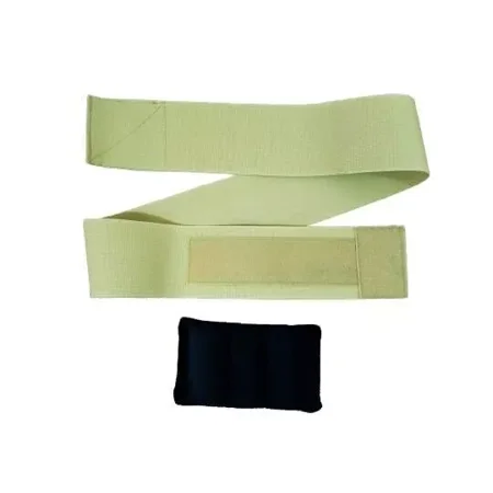 Beige Umbilical Hernia Support Belt Abdominal Navel Truss One Removeable Cushion