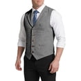 thumbnail image 6 of Vintage Tweed Waistcoat for Men with Chain Detail Retro Lapel Vest Formal Suit Gilet Business Casual Sleeveless Jacket Light Gray 2XL, 6 of 9