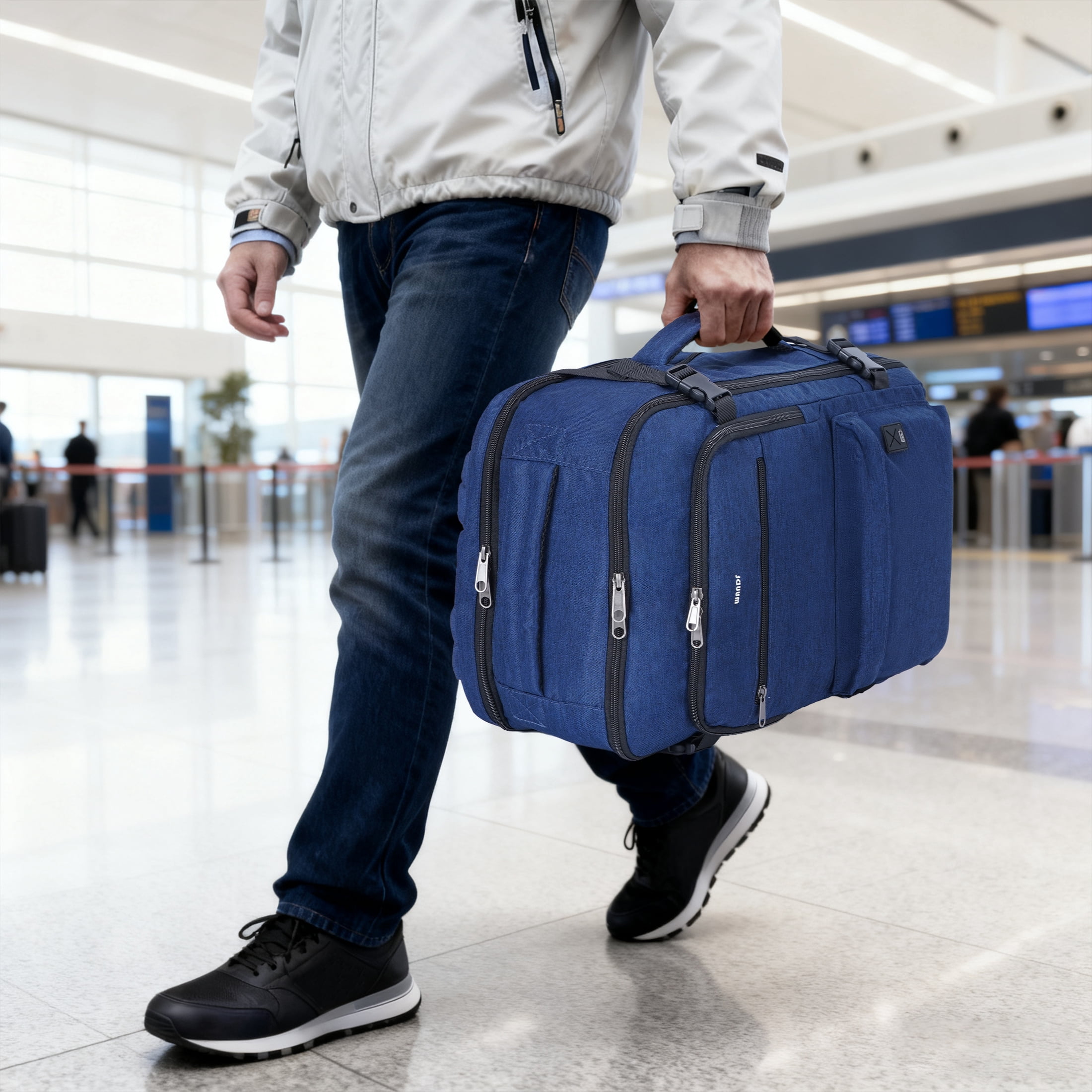 Business Travel Backpack Fits 17 Inch Laptop for Personal Item Bag 18x14x8 Clamshell Opening Carry on Laptop Backpack for Men with Wet Pocket, Blue