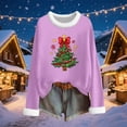 thumbnail image 5 of Goodtrade8 Womens Shirts Pullover Festival Crew Neck Winter Graphic Long Sleeve Christmas Tops for Women Loose Casual, 5 of 6