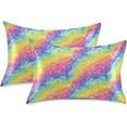 thumbnail image 2 of GZHJMY Colorful Romantic Pattern Satin Pillowcases for Hair and Skin Soft Like Silk Pillowcase, Satin Cooling Pillow Cases with Envelope Closure, Comfortable and Breathable, 20" x 40" Home Decor, 2 of 7