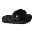 thumbnail image 4 of Hunter Women's Faux Fur Flatform Crossover Slide, Black,7 M US, 4 of 7