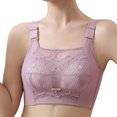 thumbnail image 1 of Kyusrd Front Open Bras For Women Adjustable Straps No Steel Ring Lace Pattern Gathering Comfort Push Up Breathable Bralette Bras Solid Color Comfortable Beauty Back Wireless Daily Bras, 1 of 8